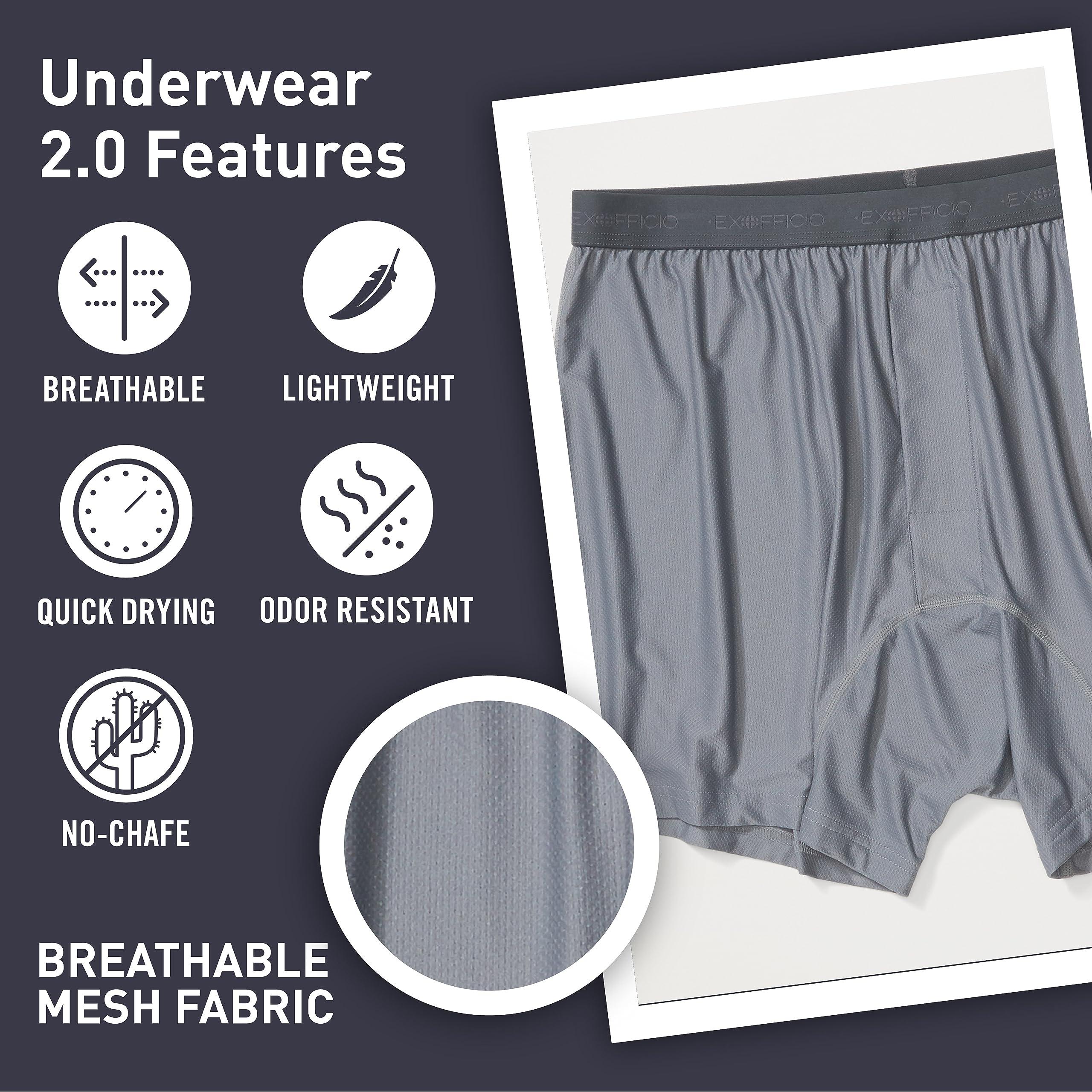 ExOfficio ExOfficio Men's Give-N-Go 2.0 Boxer, Steel Onyx, Medium