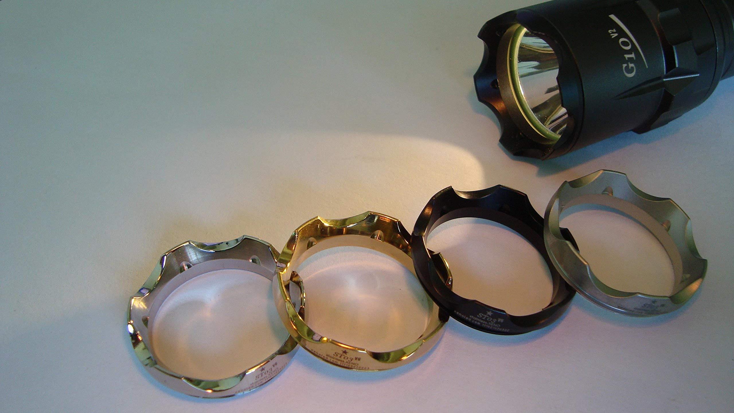 Xeno Xeno ST03 Handheld Tactical Led Flashlight Strike Bezel F7 G10 - Ti-Electroplating Gold Version