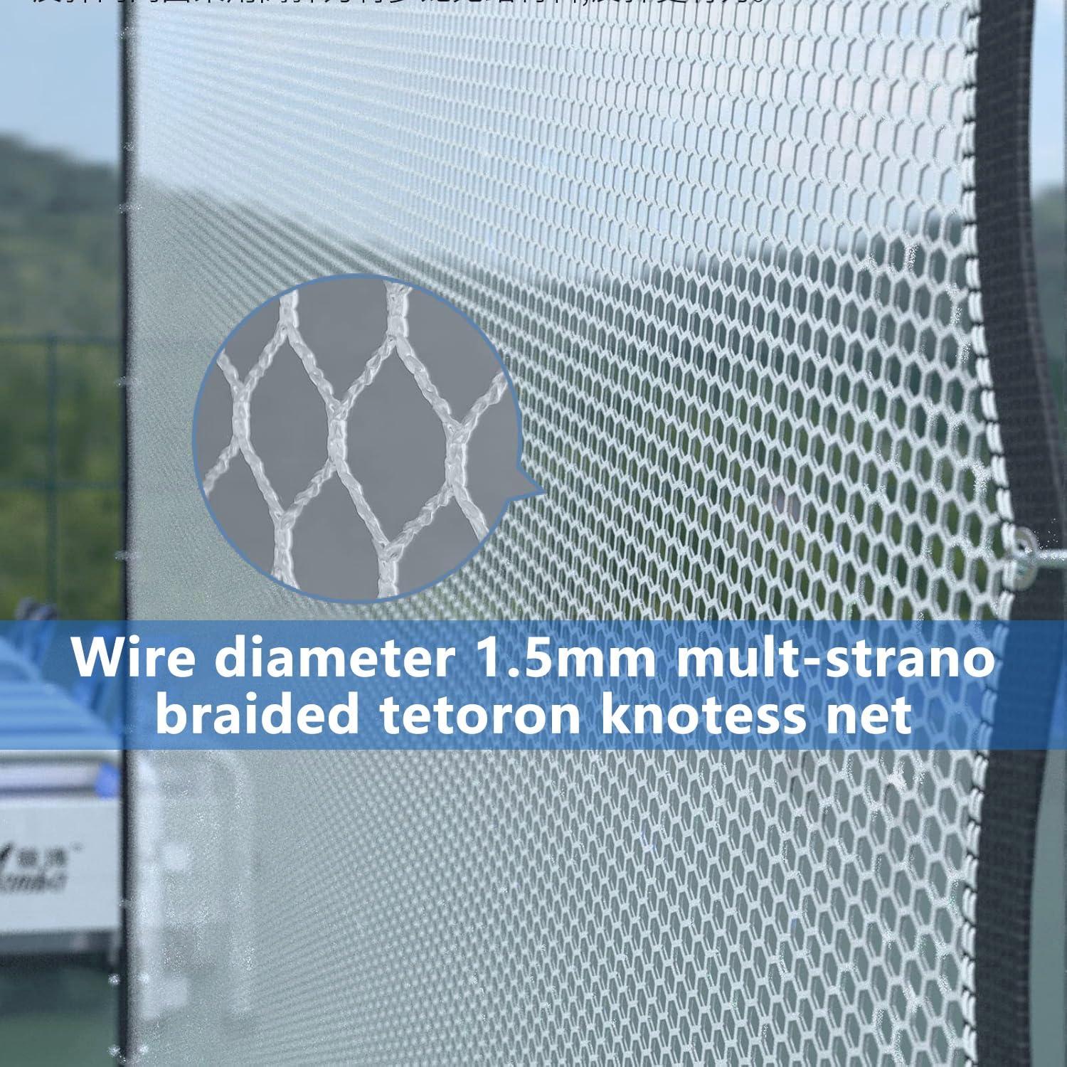 NJBHFCN Jumbo Tennis Rebounder, Tennis Net 9.5 x 7.9Ft Rebound Practice Wall for Tennis/Sports Ball/Pickleball, Tennis Rebound Net Training Equipment for Groundstrokes & Volleying