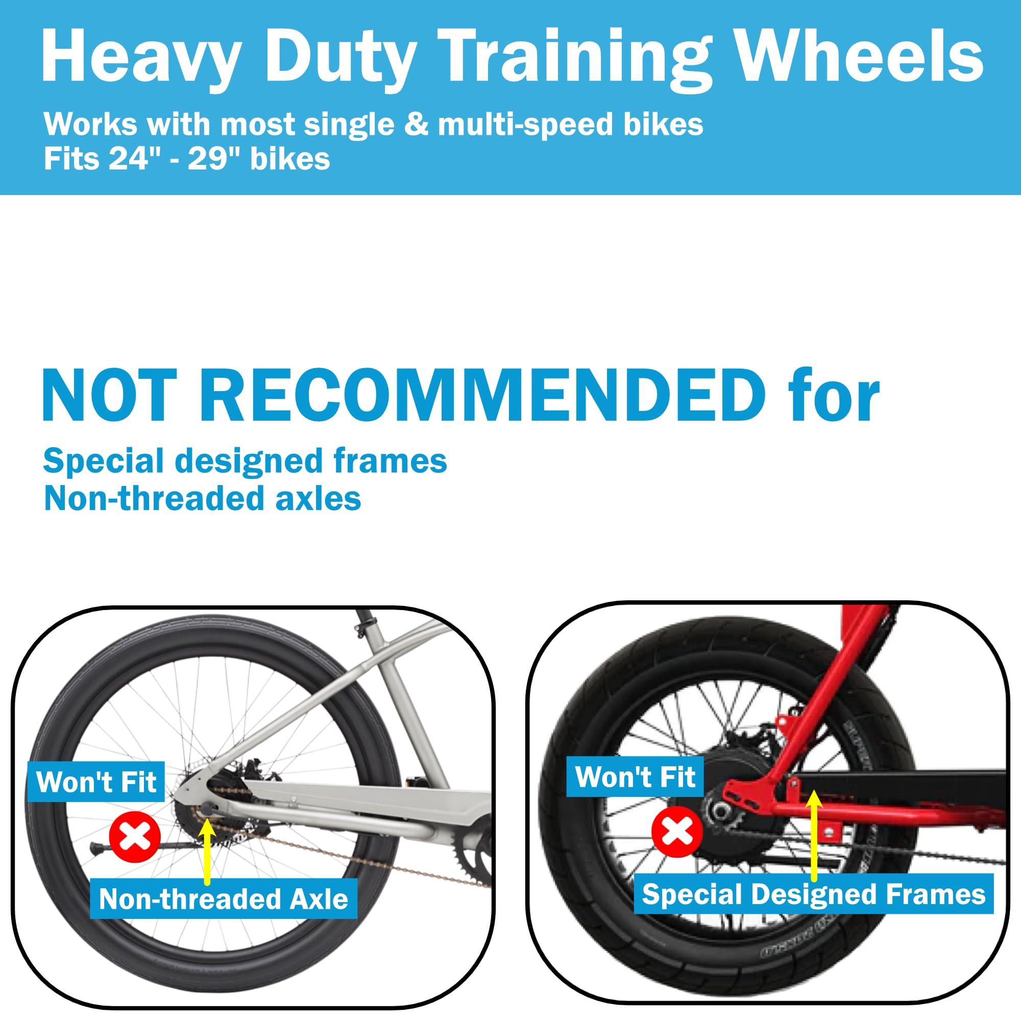 Lumintrail Lumintrail Adult Training Wheels for 24, 26, 29 Inch Bike - Heavy Duty Training Wheels for Adult Bike, Adjustable Bicycle Training Wheels for Stabilization and Safe Learning