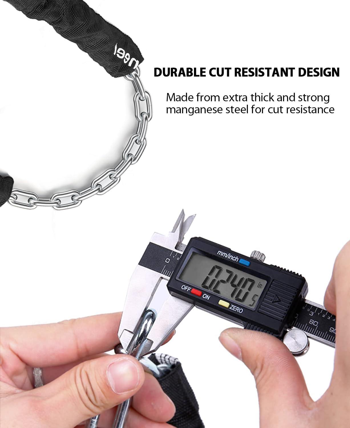 Sportneer Sportneer Bike Chain Lock Heavy Duty, Bicycle Lock with 5 Digit Combination Heavy Duty Anti Theft Keyless Security Bike Locks for Bicycle, Electric Bike, Scooter, Motorcycle, Door, Gate and Fence