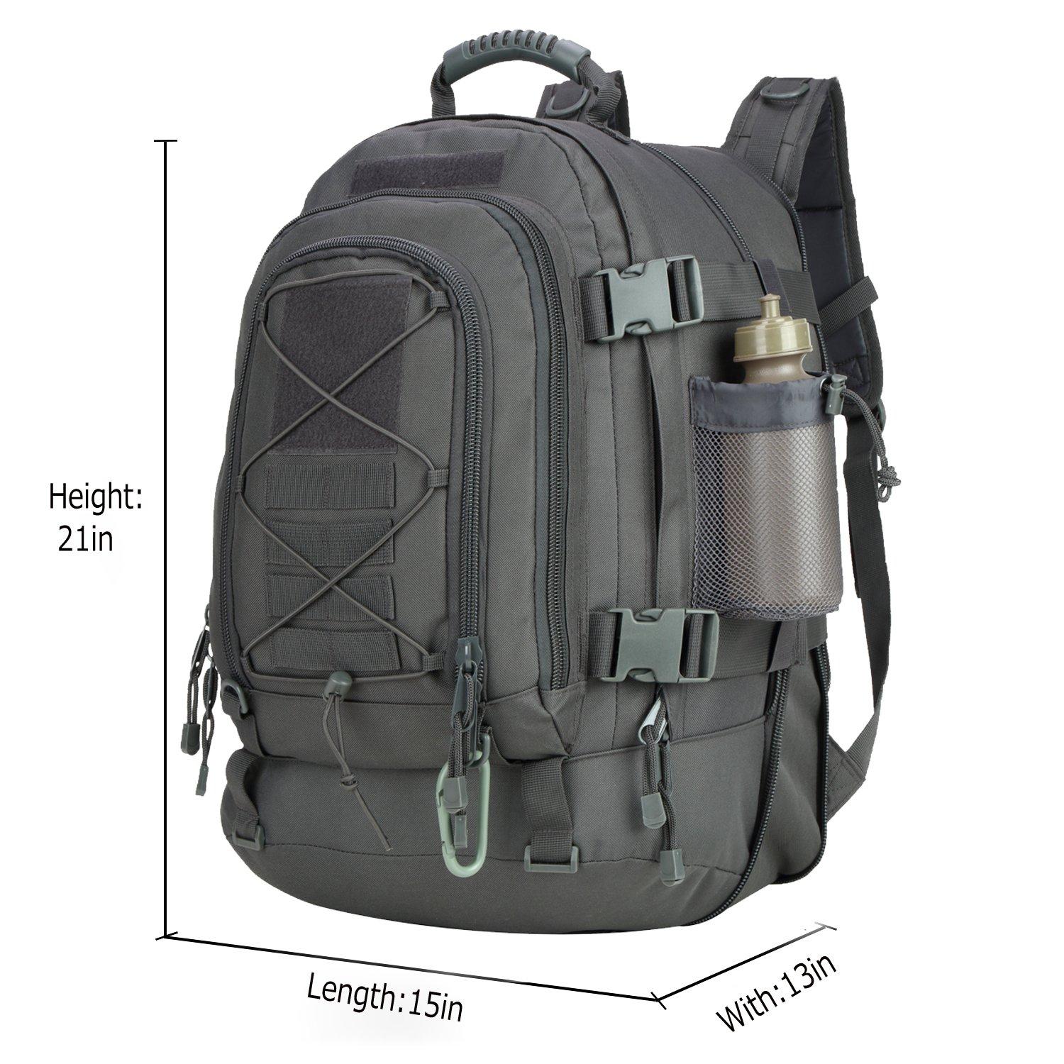 Greencity Greencity 3 Day Tactical Backpack Large Capacity Molle Bag Expandable Hiking Camping HuntingGrey