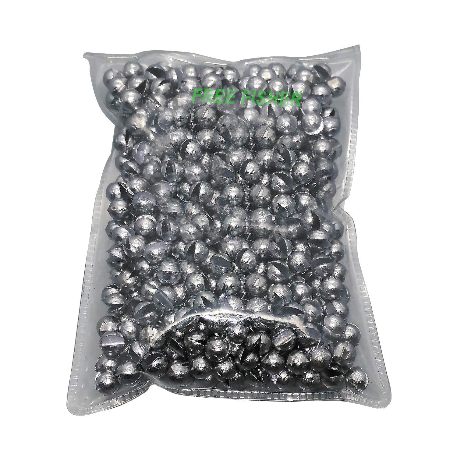 FREE FISHER FREE FISHER Removable Split-Shot,500Pcs 1.2g Lead Sinking Split Shots Fishing Sinkers,Fishing Weights Sinkers