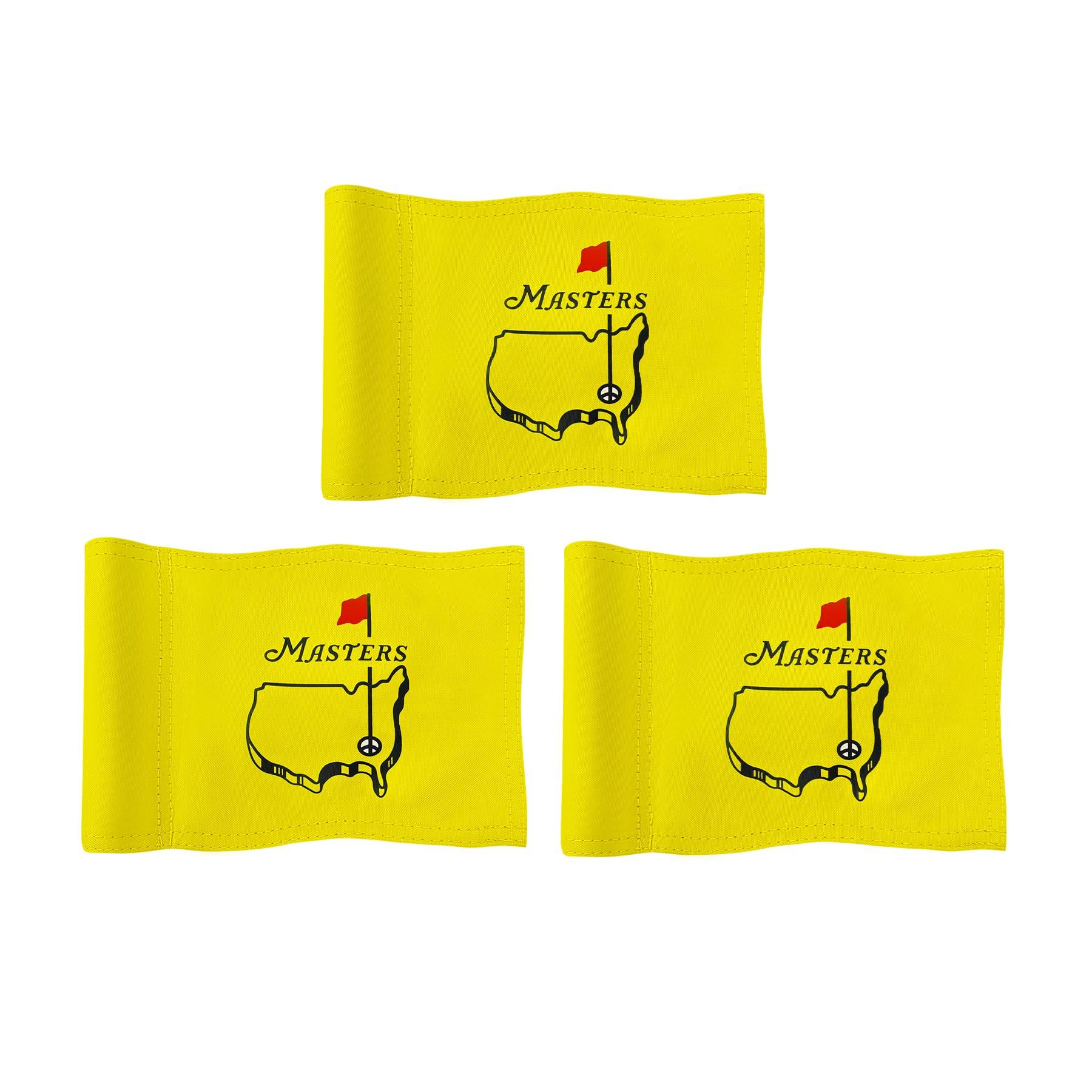 COGOLFING CoGolfing Augusta National Golf Flag Mini, 8x6 Inch, Double-Sided Silk-Screened, Fade-Resistant 420D Nylon, Ideal for Backyard Practice Putting Green, Yellow, 3-Pack