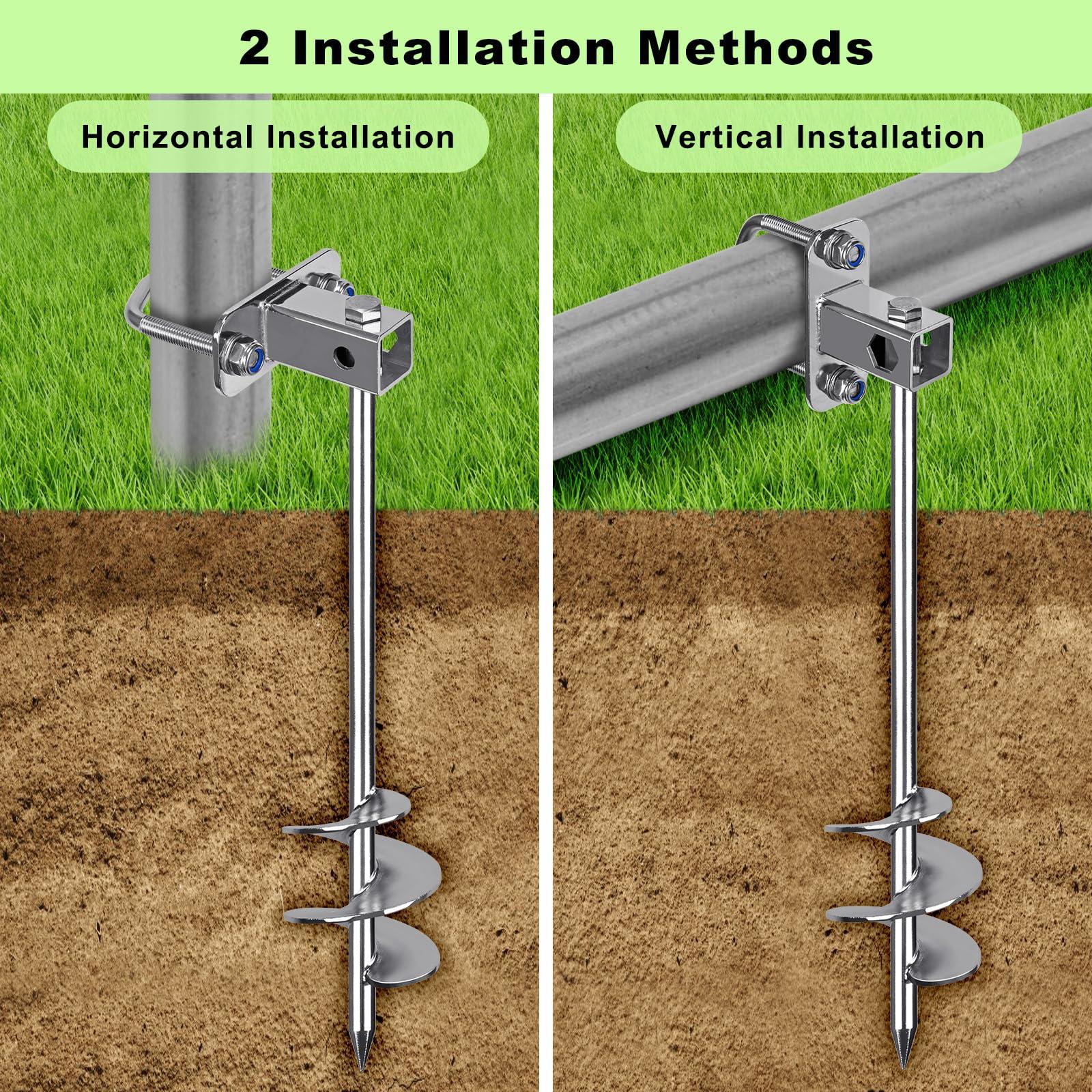 Insaga Insaga Multi-Purpose Ground Anchors Screw in, Fully Welded Shed Anchor Kit, 30'' Earth Anchor, Mobile Home Anchors for Trampoline, Swing Set, Carport and More, Set of 4