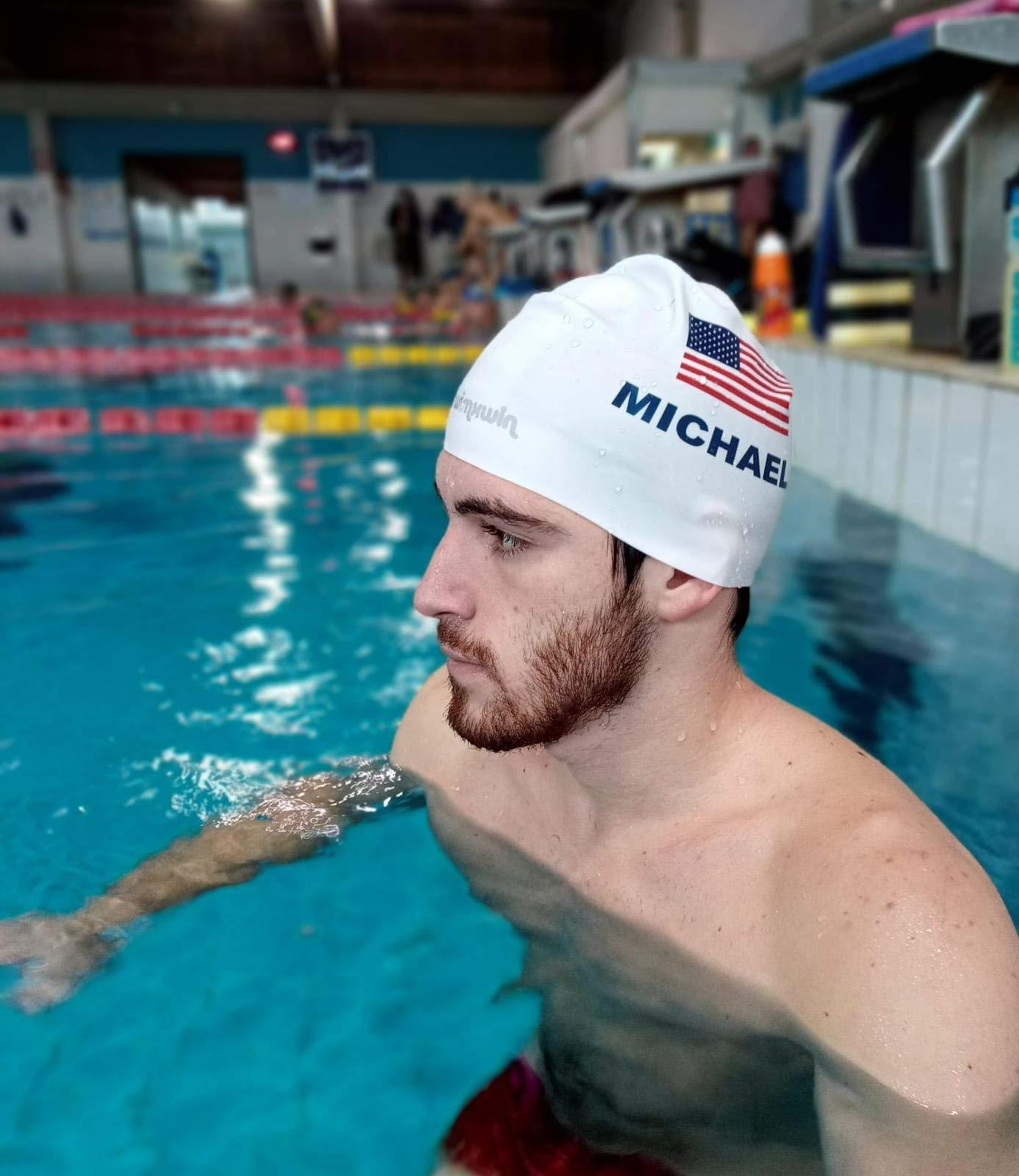 swimxwin swimxwin MYNAME Silicon Swimming Cap Your Name ON National Team Cap America (Sophia)