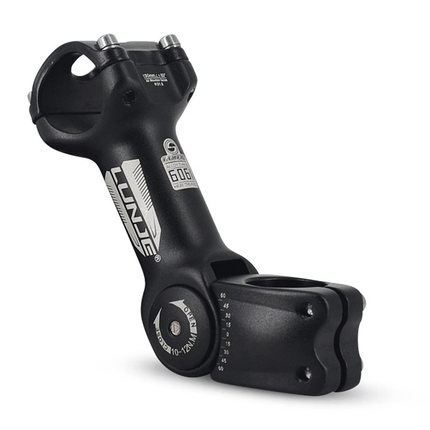 PHILODO PHILODO 31.8 Bike Stem Adjustable 0-60 Degree Bicycle Stem Handlebar Riser Extender for Road Bike, Mountain Bike (Only Fit 1.25"/31.8mm Handlebar)