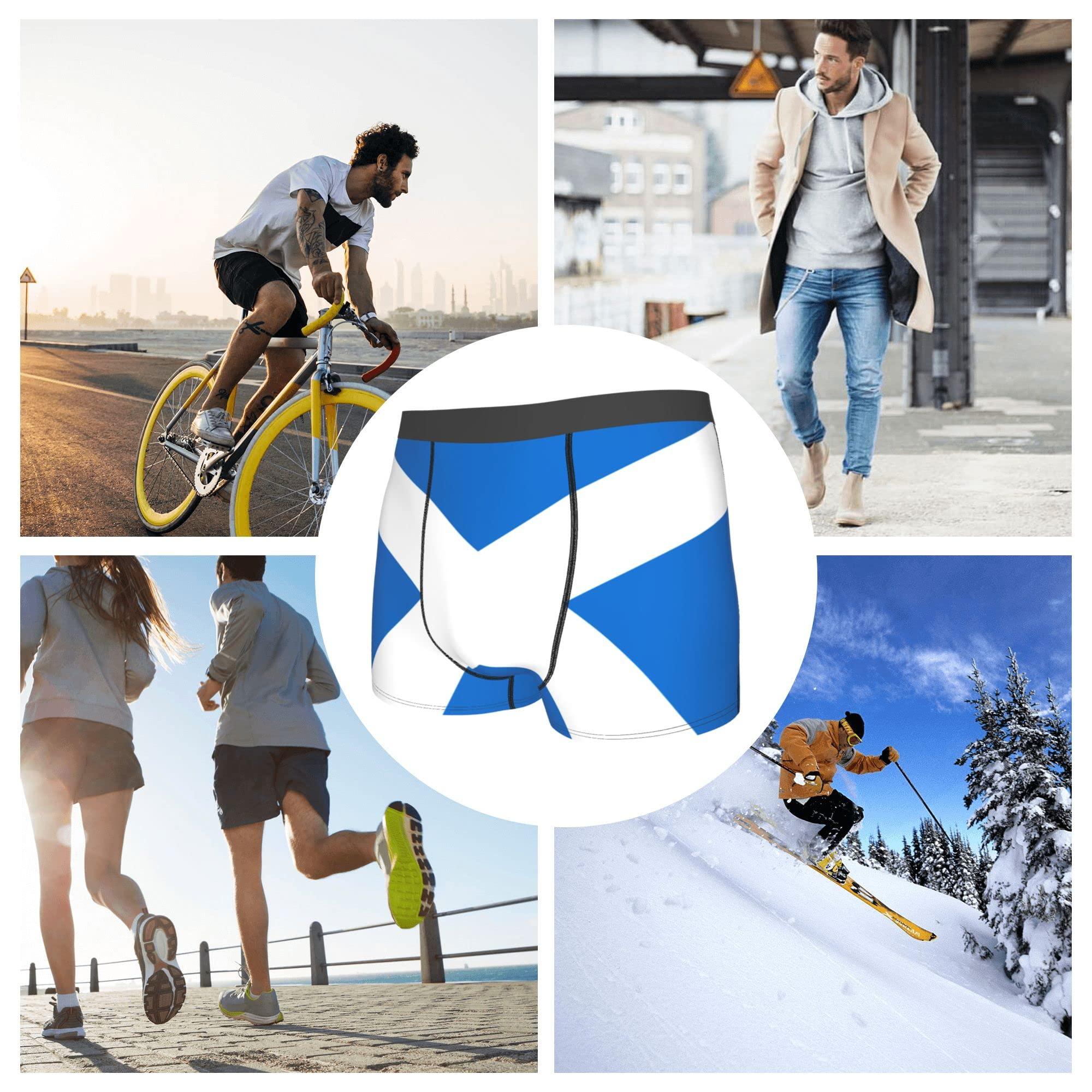 MOCSONE Scottish flag Mens Boxer Briefs Underwear Breathable Stretch Boxer Trunk with Pouch for Men, Youth