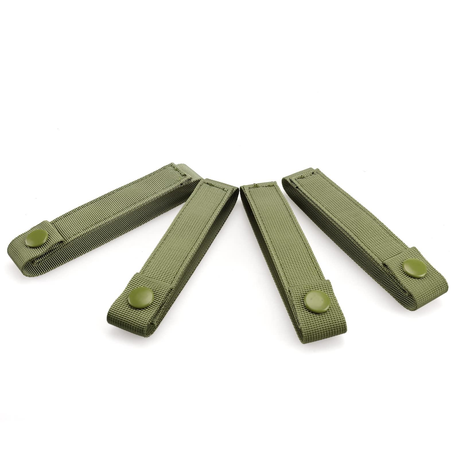 WYNEX WYNEX Molle Strap 6 inch, Tactical Molle Strap Molle Webbing Straps Attachment Snap Strap Nylon Thumb Snap Straps 4 Packs