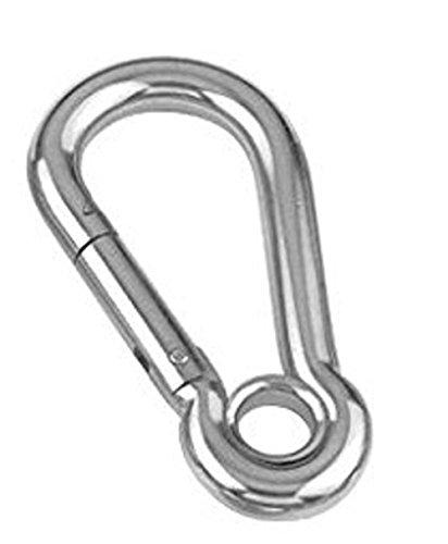 Marinetech Marinetech Heavy Duty 3 Inch Carabiner Snap Hook With Eyelet 316 Stainless Steel Marine Grade 2640 lbs Breaking Point (3 Inch, 2640)