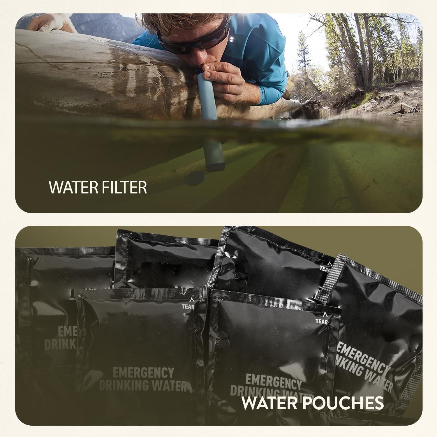 TacPreps 72-Hour Survival Kit | 45L Bug Out Bag | Survival Gear with First Aid, Water Filter, Food, Tools | Camping, Hiking, Outdoor Preparedness Equipment (1 Person (Lone Wolf Kit))