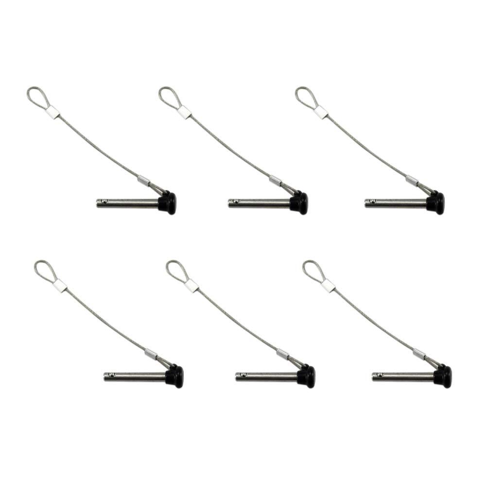 NRC&XRC Stainless Bimini top Dia 3/16\" Pull pins Length 1.5\", Usable Length 1\", Bimini Top Pin, Marine Hardware Bimini Top Pin, Marine Hardware 6 Pack