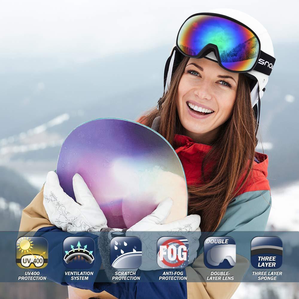Snowledge Snowledge Ski Snow Goggles for Men Women, OTG With UV Protection, Anti-Fog Dual Lens for Skiing Snowboarding
