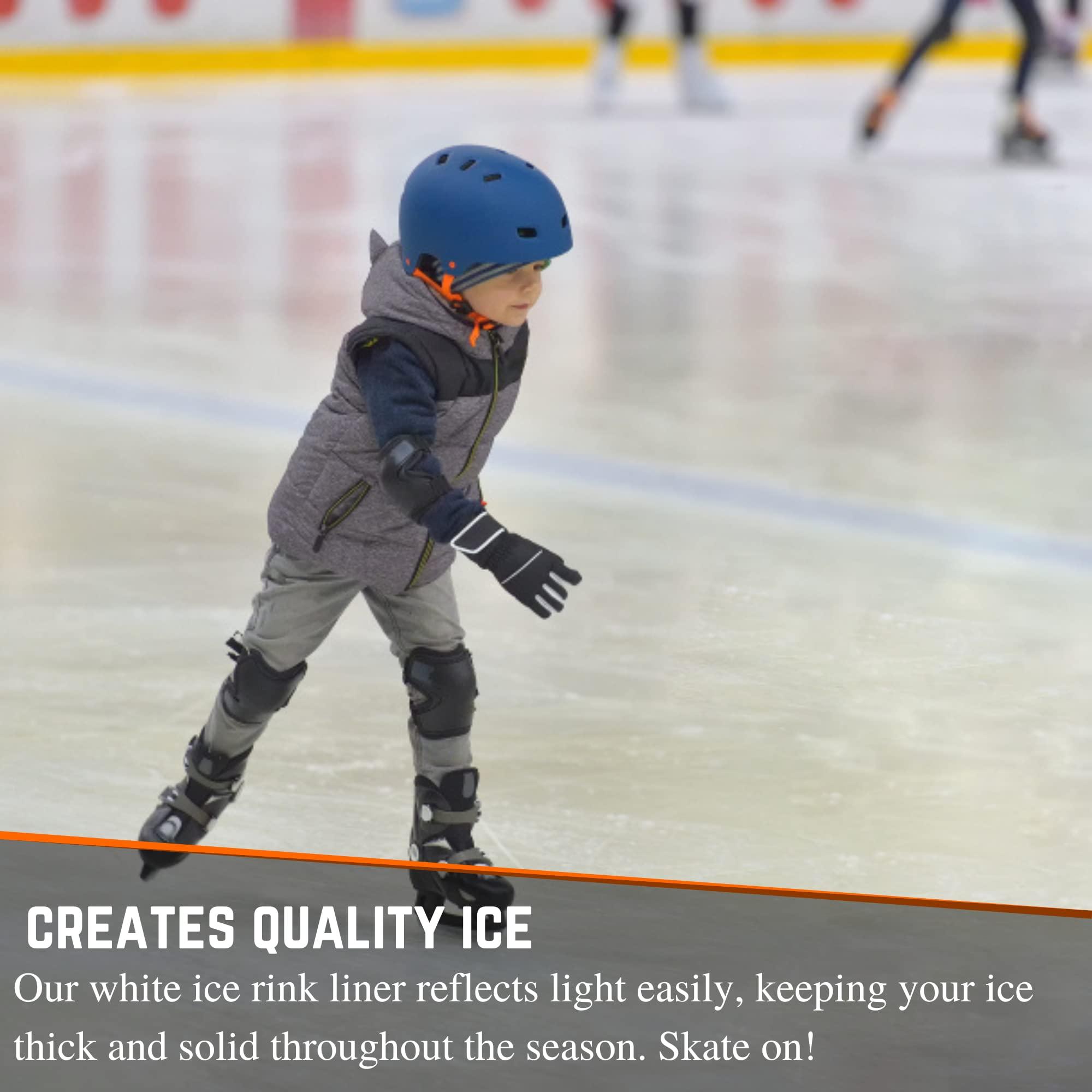 NineFit Basics Iron Sleek - White Plastic Ice Rink Liner - 6 Mil - (50 x 70) - Backyard Ice Rink Kit Liner, Ice Skating Rink for Backyard, Ice Rink Liner for Backyard