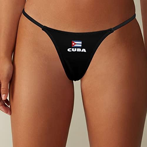 BAIKUTOUAN BAIKUTOUAN Cuban Flag Women\'s G-String Thongs Sexy Sleek T-Back Panties Panty L