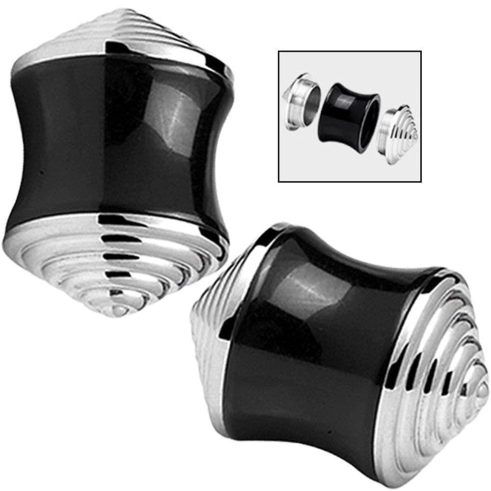 MoDTanOiz - Flesh tunnels 6 gauges 4mm 6g Plugs Ear gauges 6g Tunnels gauges Earring Plugs Ears Women Men Silicone 6g 6 Gauge 4mm