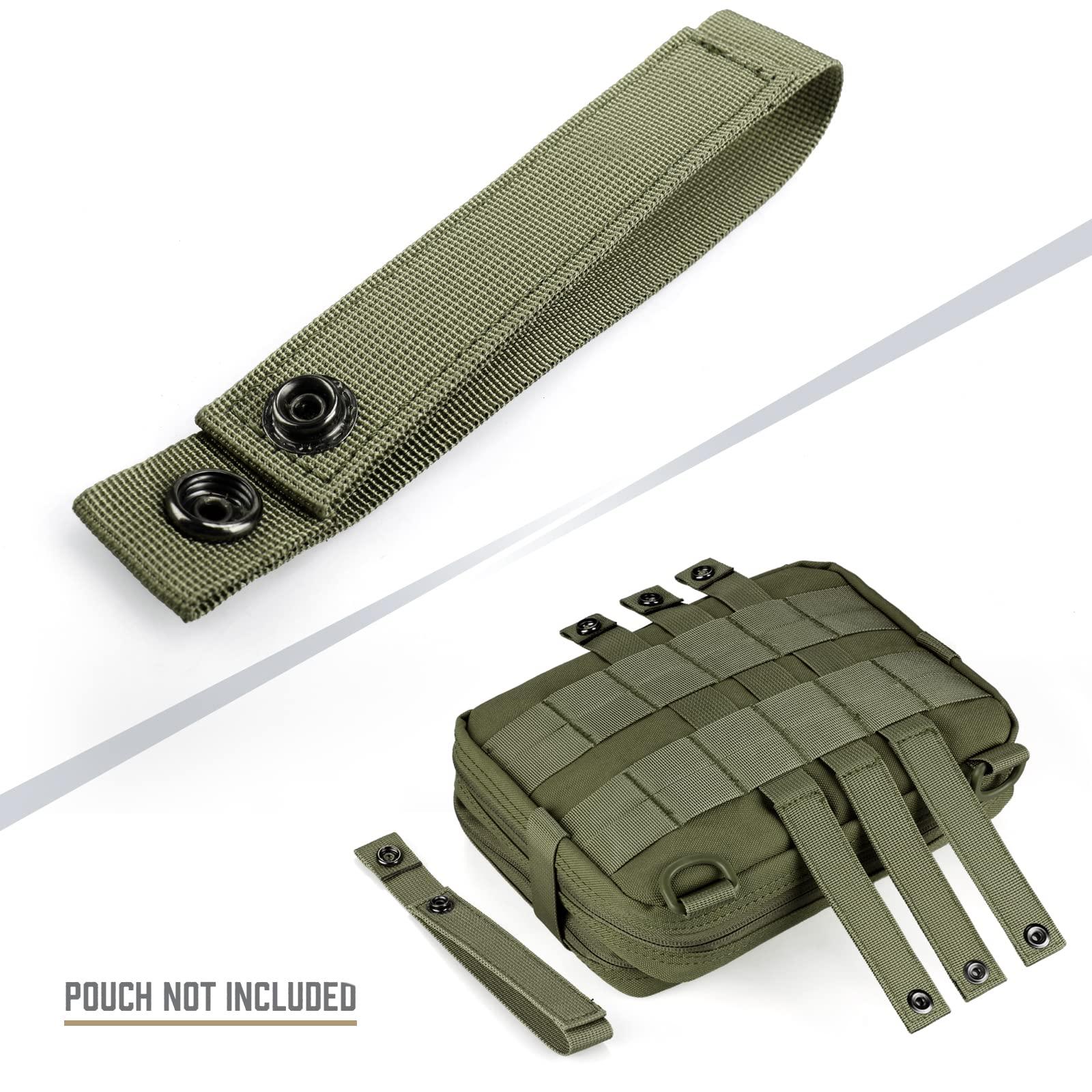 WYNEX WYNEX Molle Strap 6 inch, Tactical Molle Strap Molle Webbing Straps Attachment Snap Strap Nylon Thumb Snap Straps 4 Packs