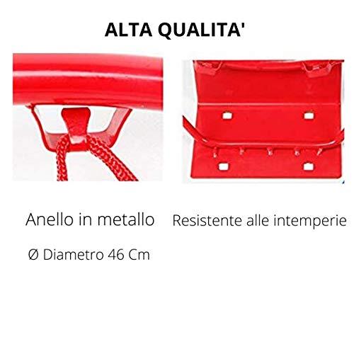 Mondo Mondo Toys 18299 Basket-18299 Kids and Adults-Outdoor Basketball Basket with Metal Ring-Diameter 45 cm / 18 inches-Net Kit and Fixing Screws INCLUDED-18299