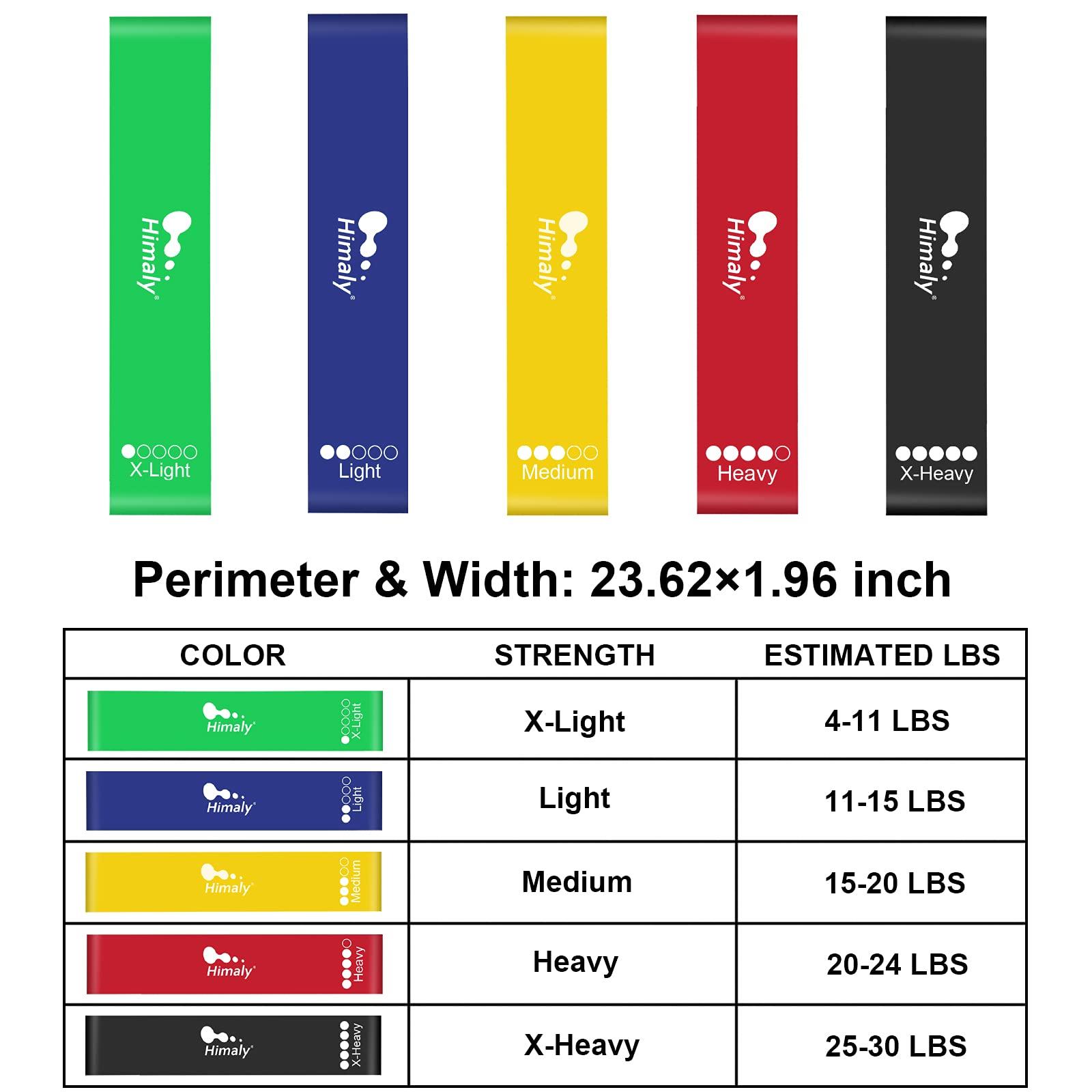 himaly Himaly Resistance Bands Loop Exercise Bands Set with 5 Resistance Levels Elastic Bands for Training, Yoga, Set of 5 Pcs