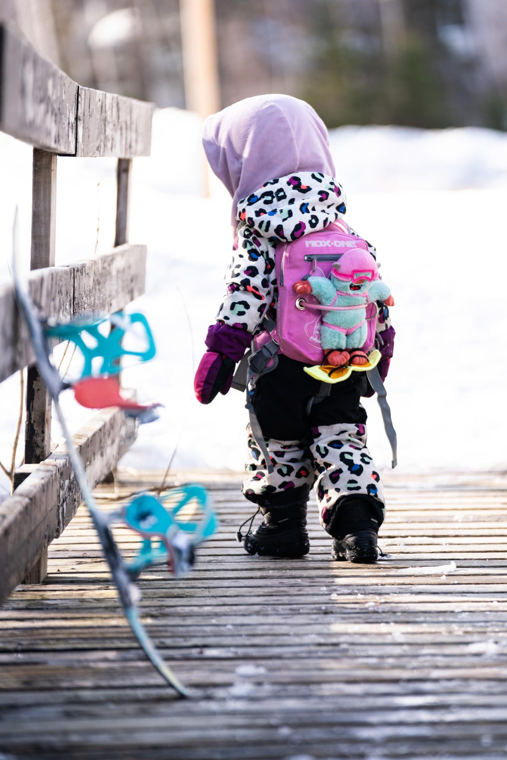 MDXONE MDXONE Kids Snowboard Ski harness Trainer with retractable leash and Absorb bungees (PINK)