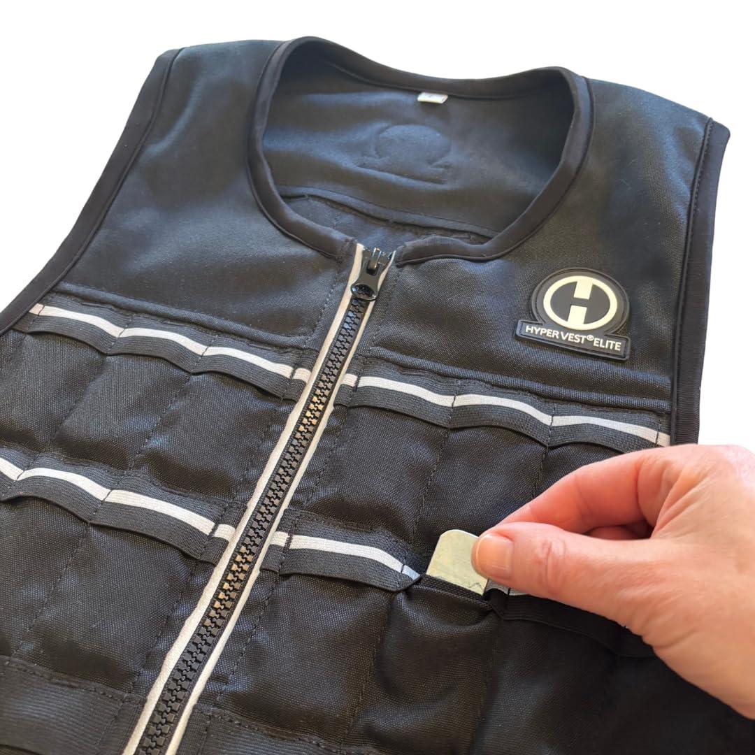 HYPERWEAR HYPERWEAR Hyper Vest ELITE Weighted Vest (Medium 10 lbs) Adjustable Stretch CORDURA Fabric Zipper Thin Steel Weights for Running Strength Endurance Walking