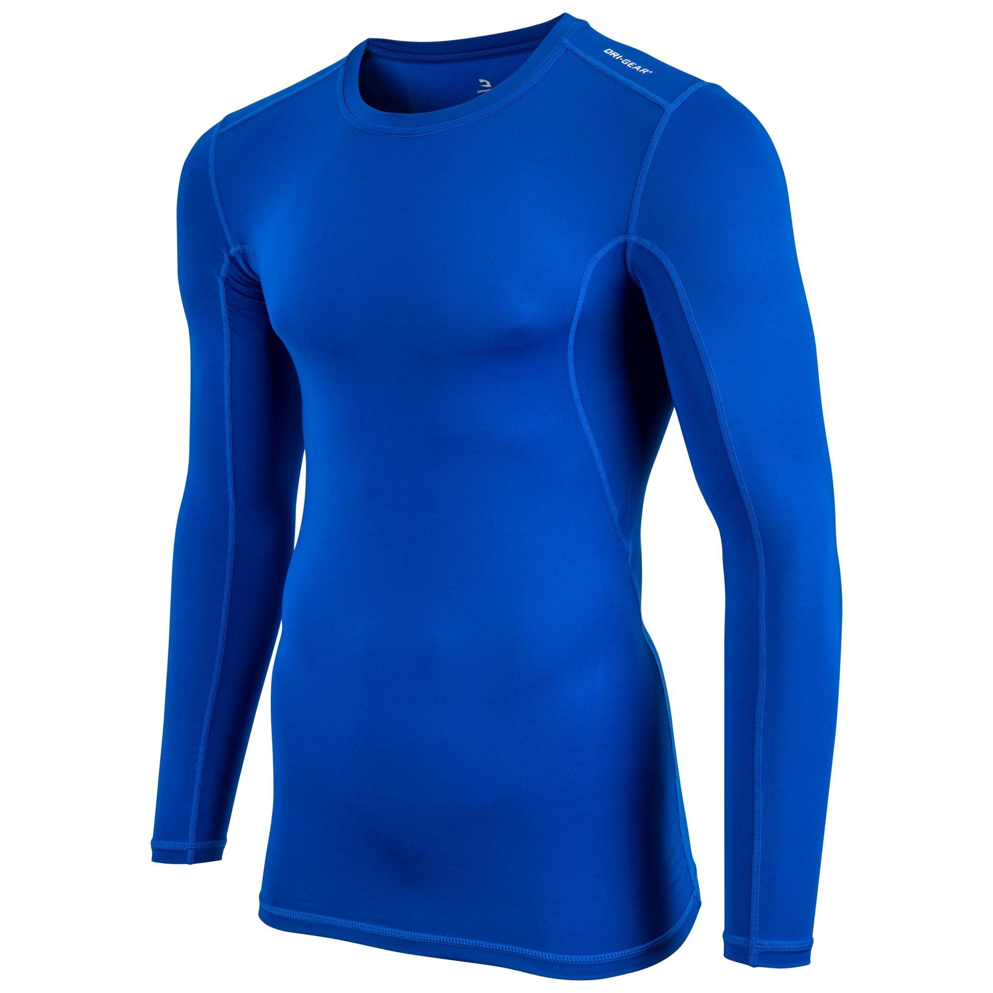 CHAMPRO CHAMPRO boys Youth Lightning Long Sleeve Compression Shirt Polyester Spandex, Royal, Small US