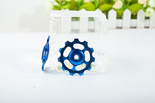 Stylrtop Stylrtop 2 pcs Bike 11T Aluminum Sealed Bearing Jockey Wheel Rear Derailleur Pulleys Fit Shimano SRAM (Blue)