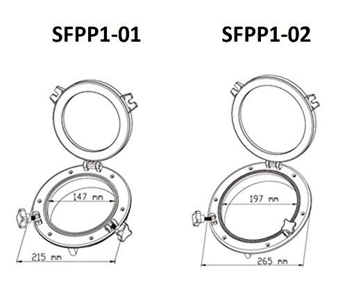 SEAFLO SEAFLO Round Porthole Window with ABS Plastic & Tempered Glass for Boat, Yacht, Marine Applications (White, 10.5")