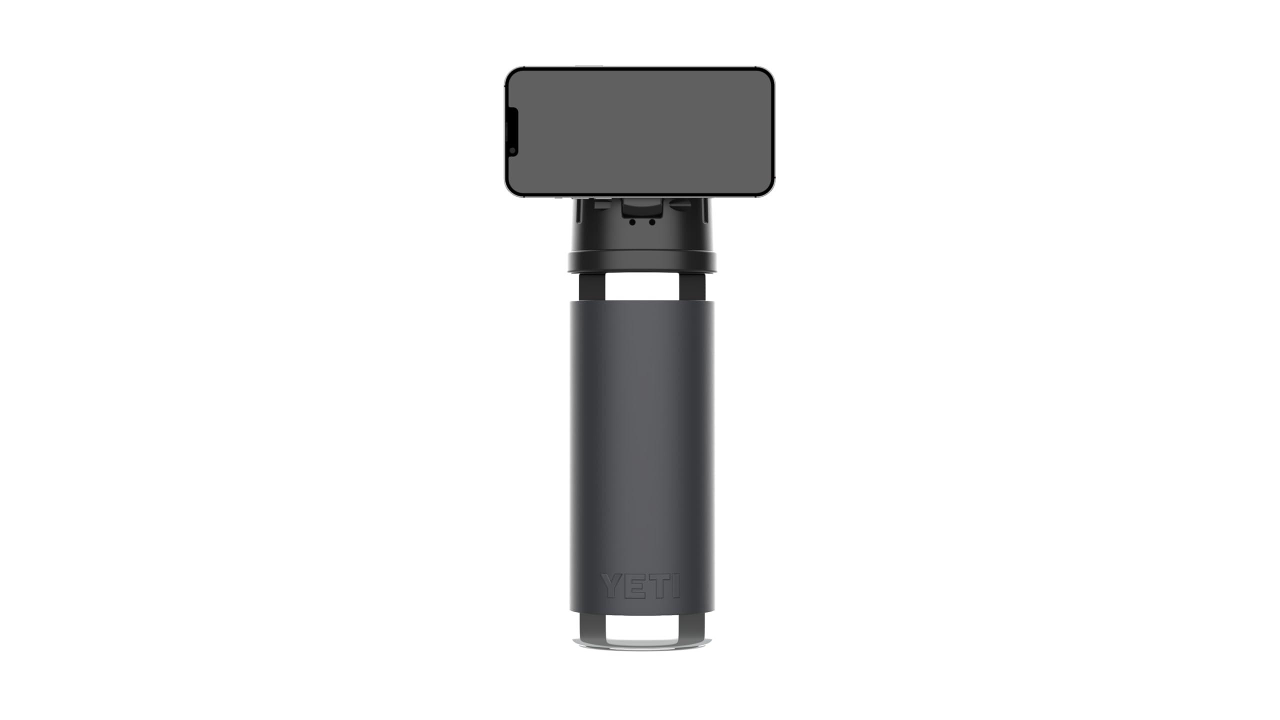 Versafactor Versafactor WaterLink MagSafe Compatible Lid for YETI Rambler Chug Cap, AirTag Holder, Magnetic Phone Stand (Black, with Handle)