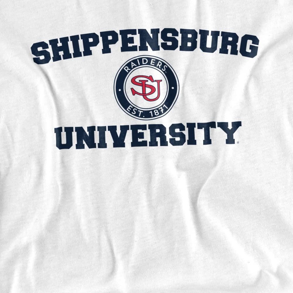 LOGOVISION Shippensburg University Official Circle Logo Unisex Adult T Shirt,White, 4X-Large