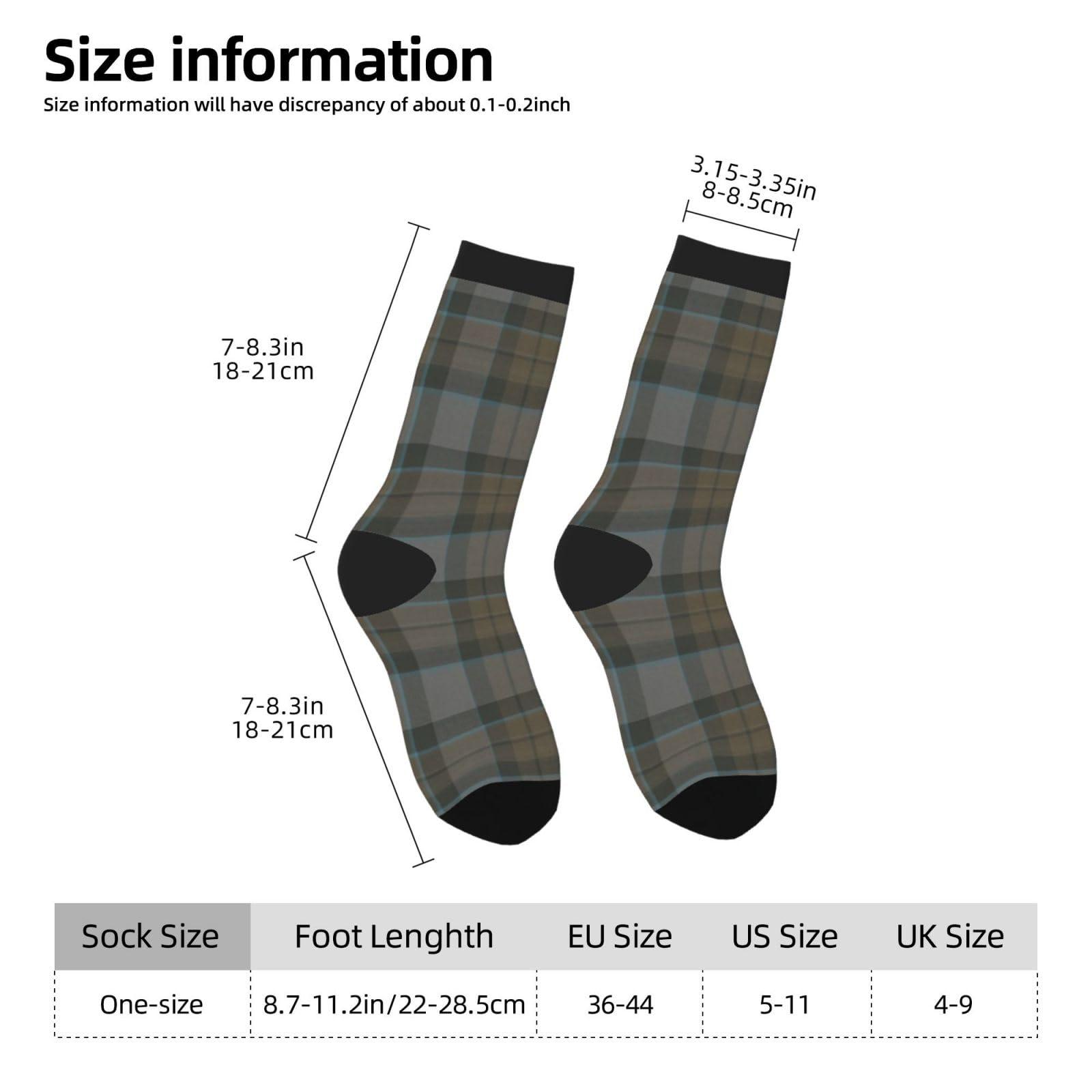 WuDigaY Outlander Mackenzie Tartan Pattern Funny Socks Crazy Socks,Soft & Breathable Fun Socks For Men & Women