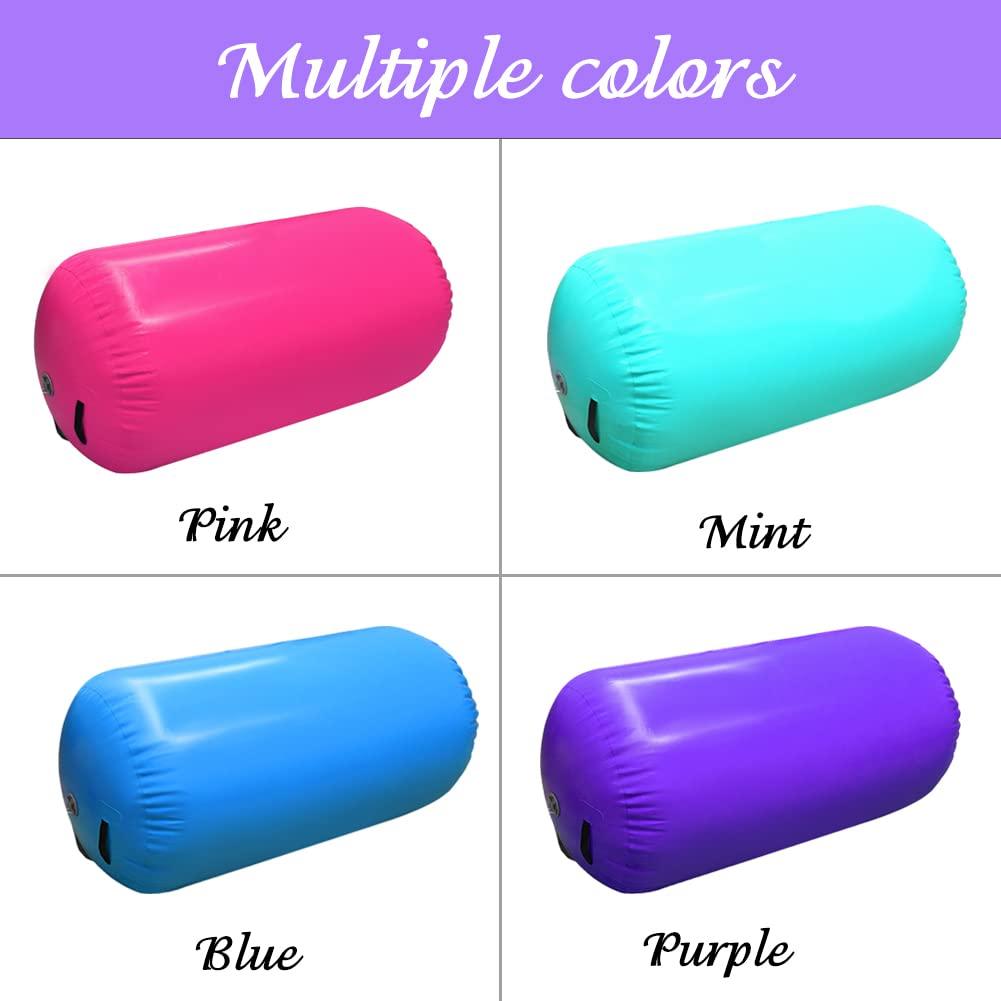 86 York 86 York Air Barrel Gymnastics Roller Inflatable Tumbling Mat, Cheerleading with Electric Pump (75cm(D)*120cm(H), PURPLE)