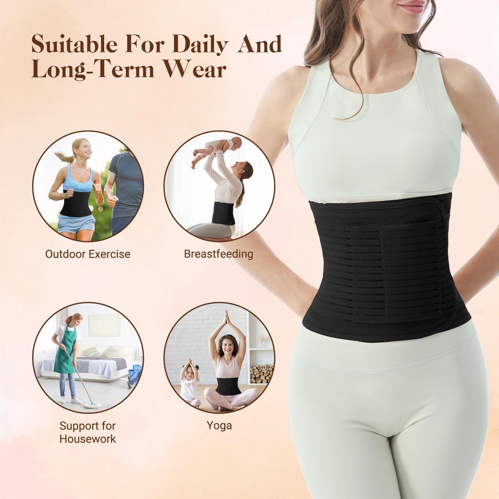 Trendyline Trendyline Postpartum Belly Band for Women: Abdominal Binder Post Surgery Stomach Compression Support Belt - Post Partum Waist Girdle C Section Recovery Wrap Black