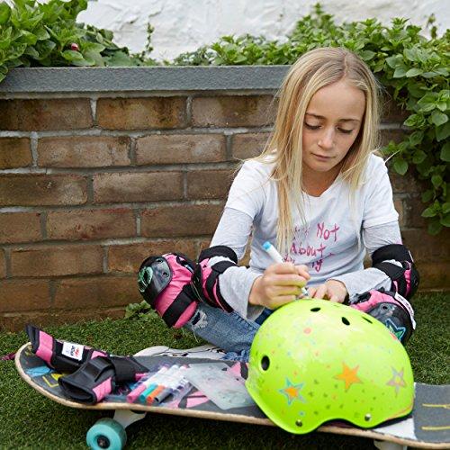 Wipeout Wipeout Dry Erase Kids Helmet for Bike, Skate, and Scooter, Neon Zest, Ages 5+