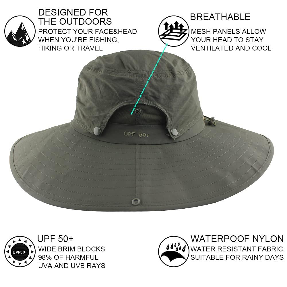 Cooltto Cooltto Wide Brim Sun Hats with Waterproof Breathable for Fishing, Hiking, Campingfor Men Women Kids Khaki