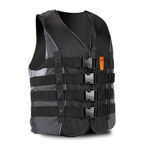XGEAR XGEAR Adult USCG Life Jacket Vest Water Sports (Black, L)