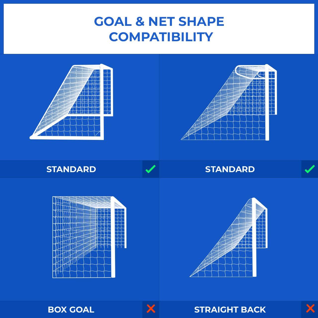 FORZA FORZA 16ft x 7ft Soccer Net - Single or Pair Soccer Nets | Replacement Soccer Goal Net for 16x7 Soccer Goals | White Mesh Net for Junior & Adult Soccer [Net Only] (Pair of Nets [2X])