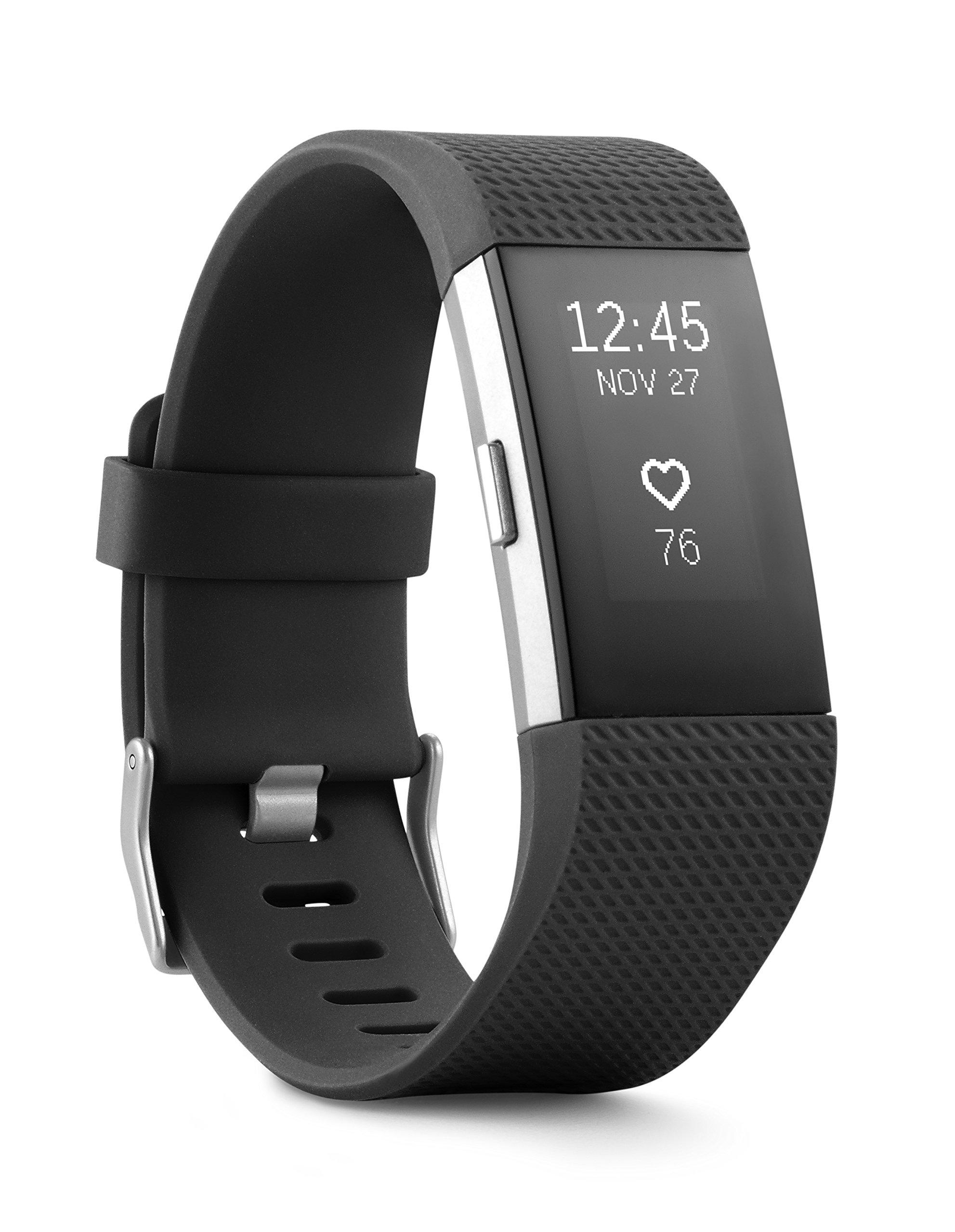 Fitbit Fitbit Charge 2 Heart Rate + Fitness Wristband, Black, Large (US Version), 1 Count