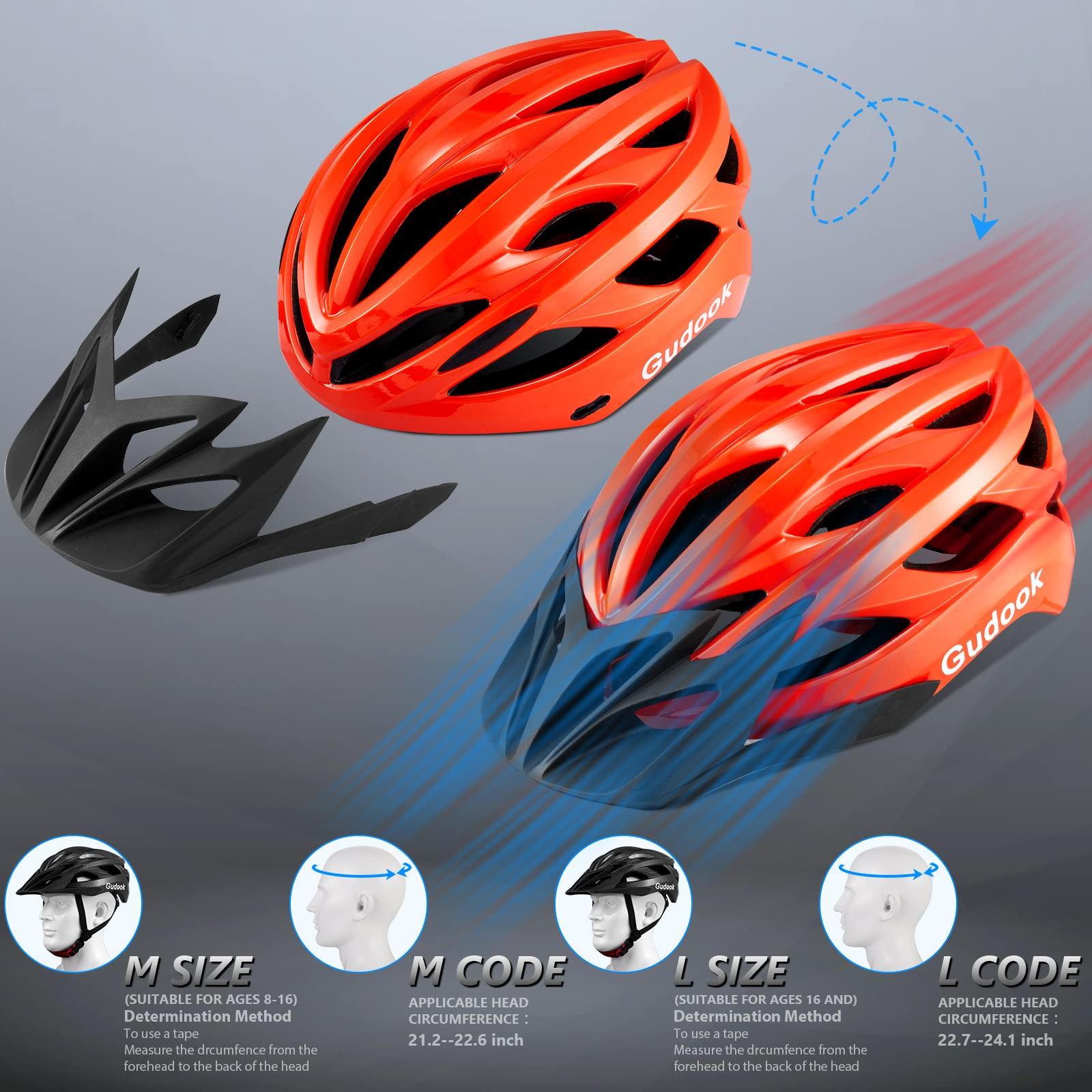 Gudook Gudook Bike Helmets for Men - Women Bicycle Helmet Adult - Certified Lightweight Comfort Adjustable Cycling Helmet with Detachable Visor for Mountain Road Biker