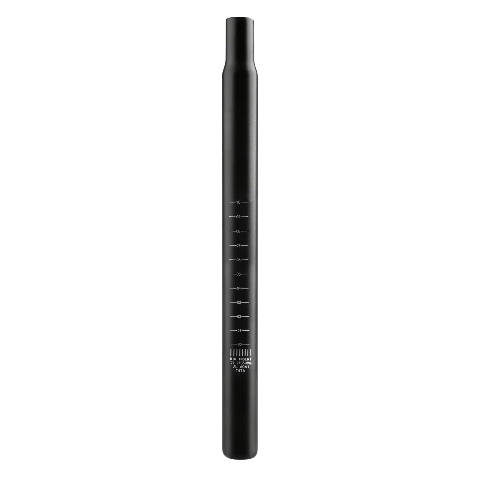 TRIWONDER TRIWONDER Bike Seat Post 25.4mm 27.2mm 28.6mm 30.4mm 30.8mm 31.6mm Aluminum 350mm Length Alloy Saddle Pole Bike Seatpost Seat Tube Bicycle Seat Post (Black, 27.2mm)