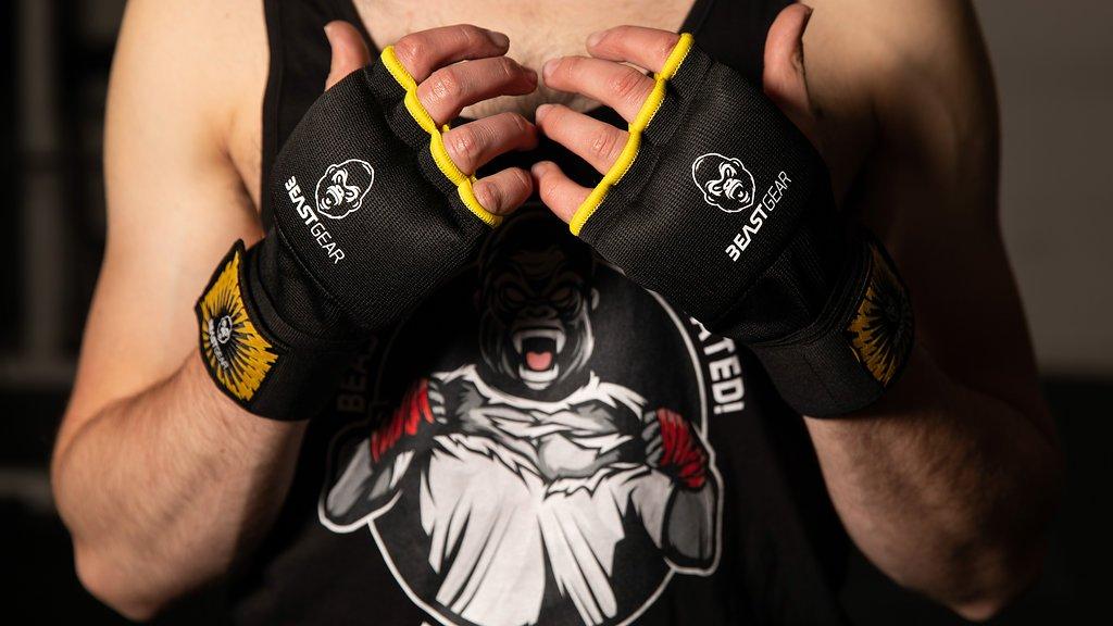 Beast Gear Beast Gear Hand Wraps for Boxing Gloves - Men & Women Inner Gel Quick Wraps for Combat Sports, MMA, and Martial Arts