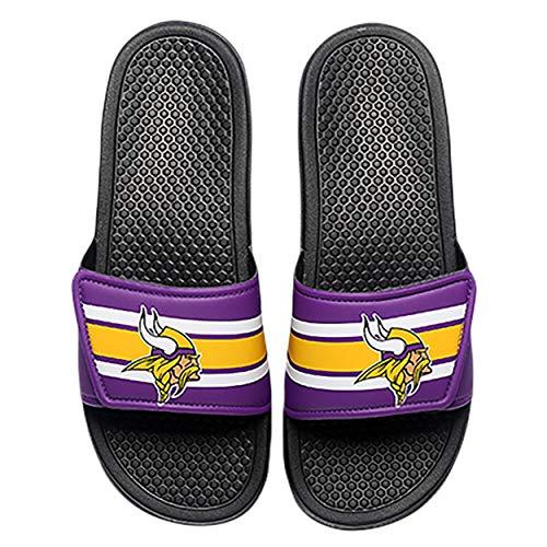 FOCO FOCO Minnesota Vikings NFL Mens Stripe Mens Legacy Sport Slide - M