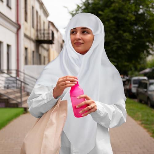 Andibro Andibro 35" Large Square Satin Head Scarf, Silk Shiny Solid Color Head Scarves Sleeping Head Wraps for Women Hair Bandana (White)