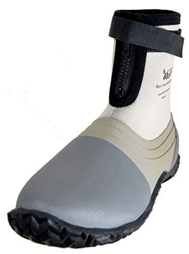 Foreverlast Inc. ForEverlast Ray-Guard Reef Wading & Fishing Boots Generation II for Men and Women, Grey, Size 3, Hard Soled Vulcanized Rubber Bottom, Neoprene, Lightweight, Waterproof (PkRdH1002njpfW)