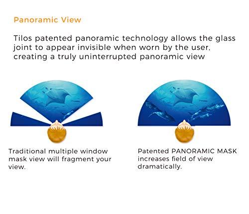 Tilos Tilos Single Lens Panoramic Large Wide View Mask for Scuba Diving & Snorkeling (Trans Blue)