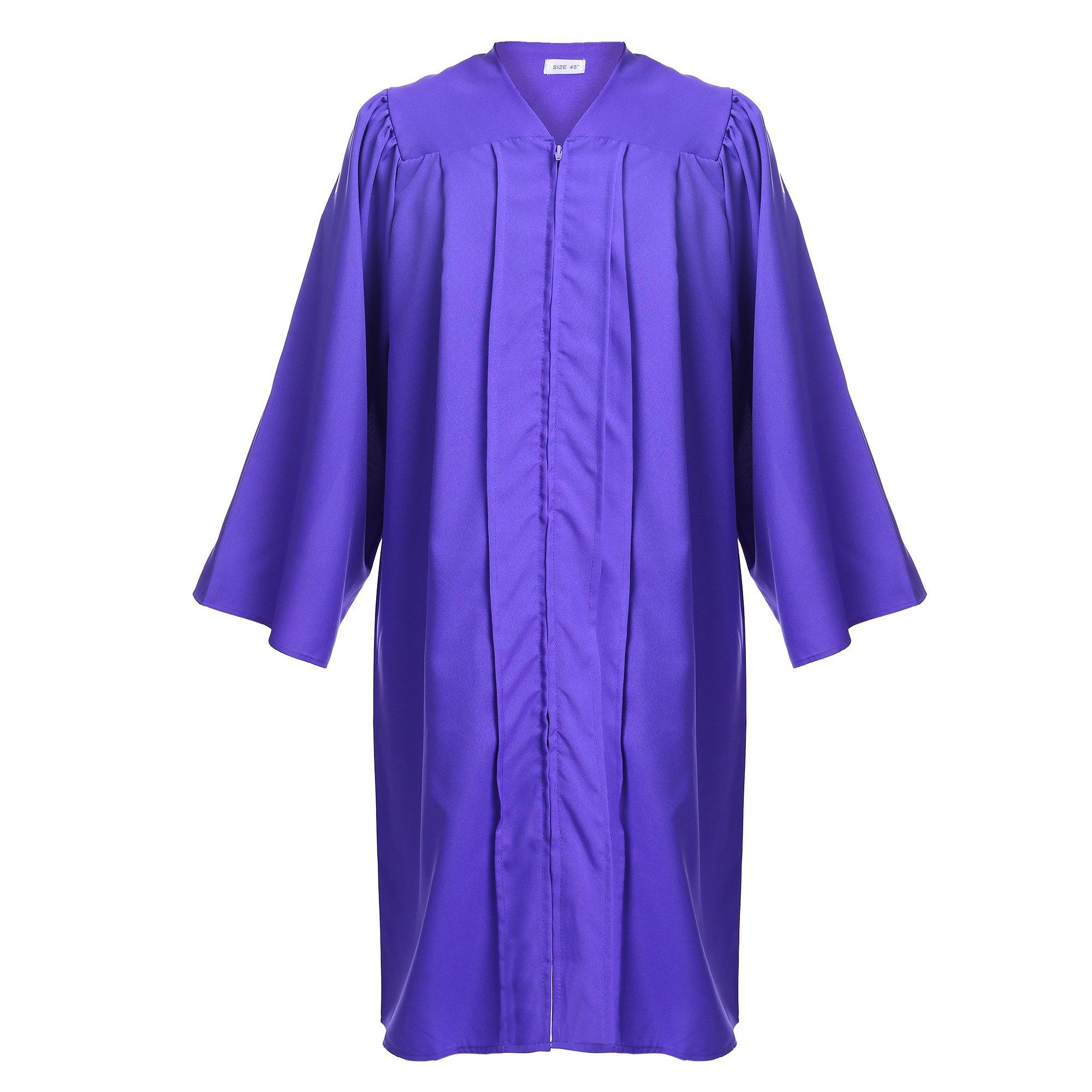 FtyFty FtyFty Unisex Adult Matte Graduation Cap and Gown Tassel Set (Purple, 54''(5'9''-5'11''))