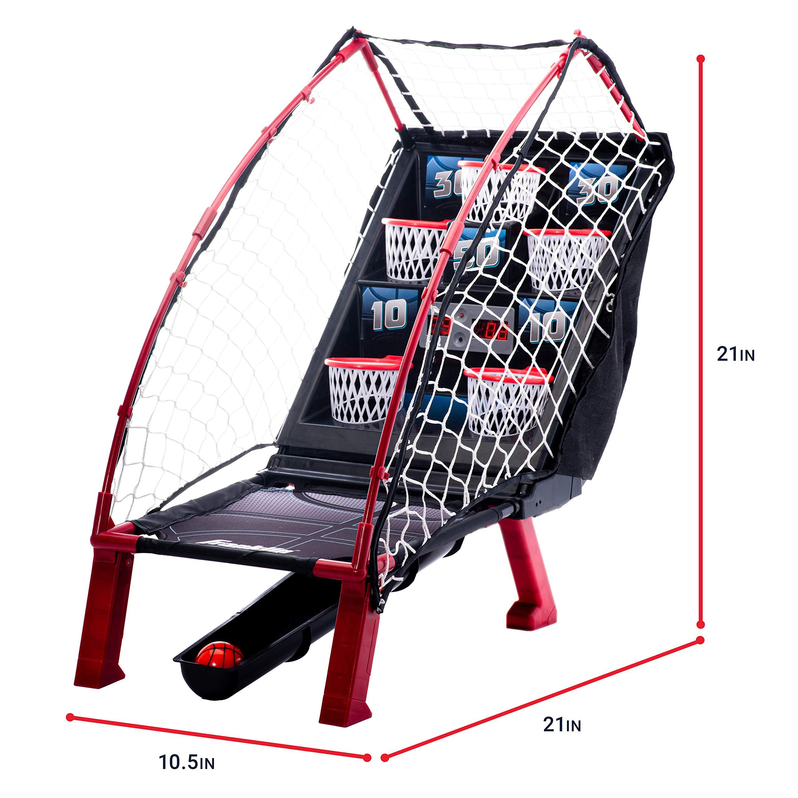 Franklin Sports Franklin Sports Basketball Arcade Game - Table Top Bounce A Bucket Shootout Basketball - Indoor Electronic Gameroom Game for Kids + Adults - Fun Toy for Boys + Girls - Red