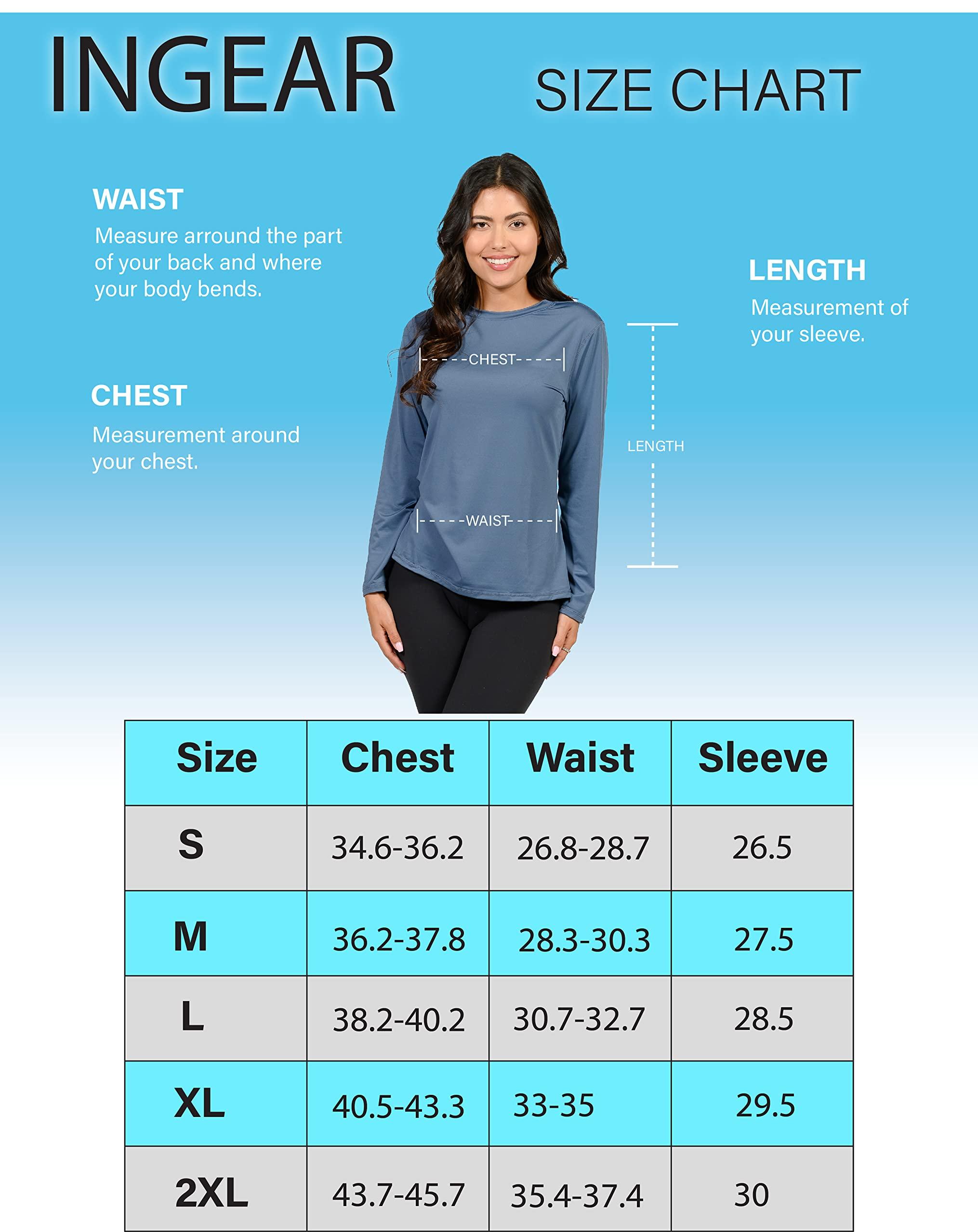 INGEAR INGEAR Women\'s Rash Guard Shirts UPF 50+ Sun Protection, Lightweight Swim Shirts for Women, Quick Dry Womens Fishing Shirt Sizes S-XXL (Seafoam, Small)