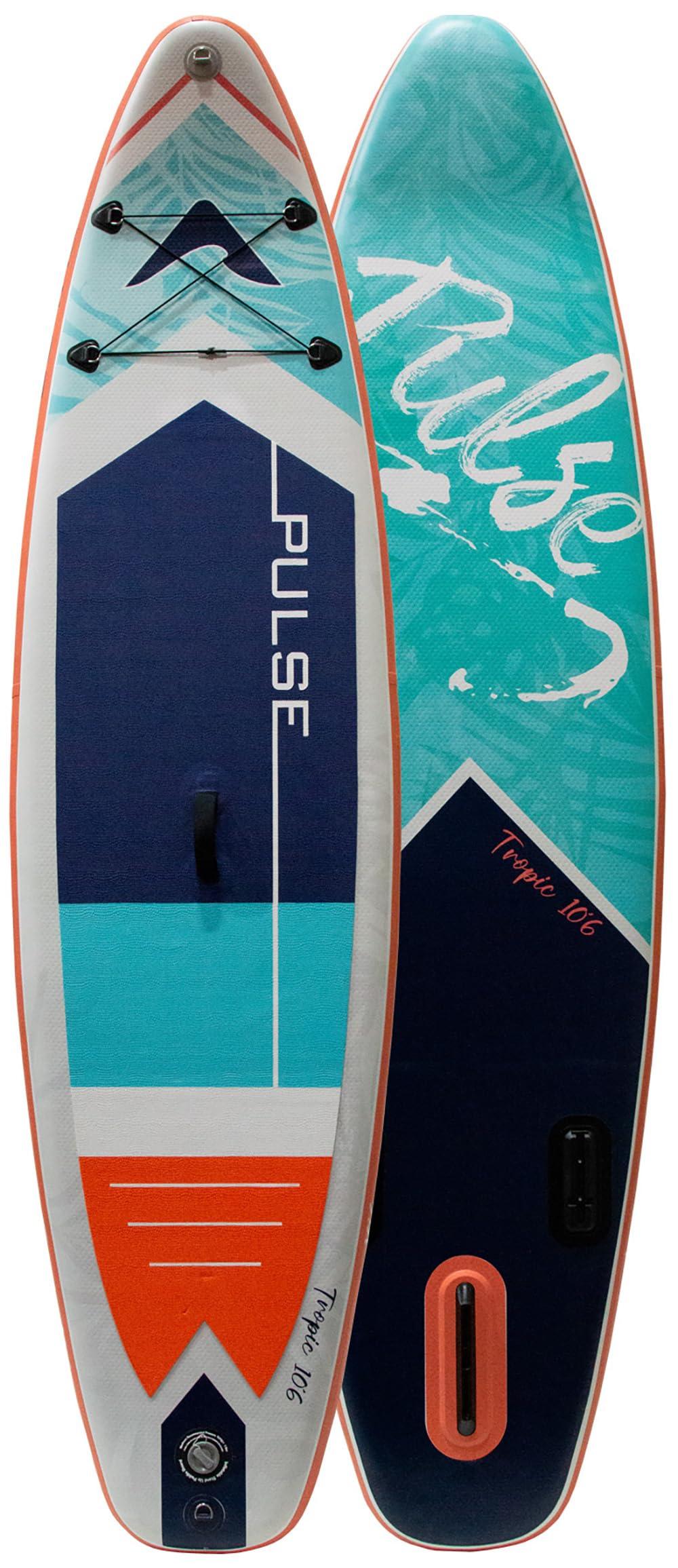 PULSE WATERSPORTS Pulse Tropic Inflatable Stand Up Paddle Board, 10'6", Complete Set, Stable Design, 6" Thick, 240 Lbs Capacity