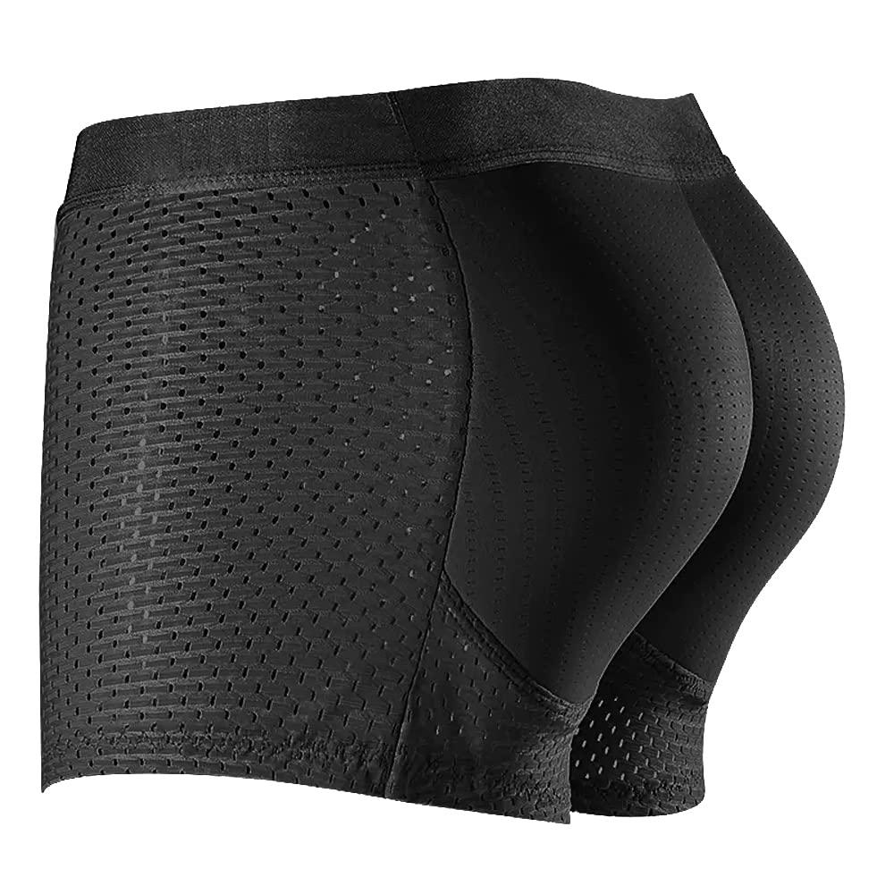 SQYROY SQYROY Men's Instant Butt Booster Enhancing Padded Lifting Briefs Boxers(Breathable Mesh/Latex Buttock Pad),Black,M